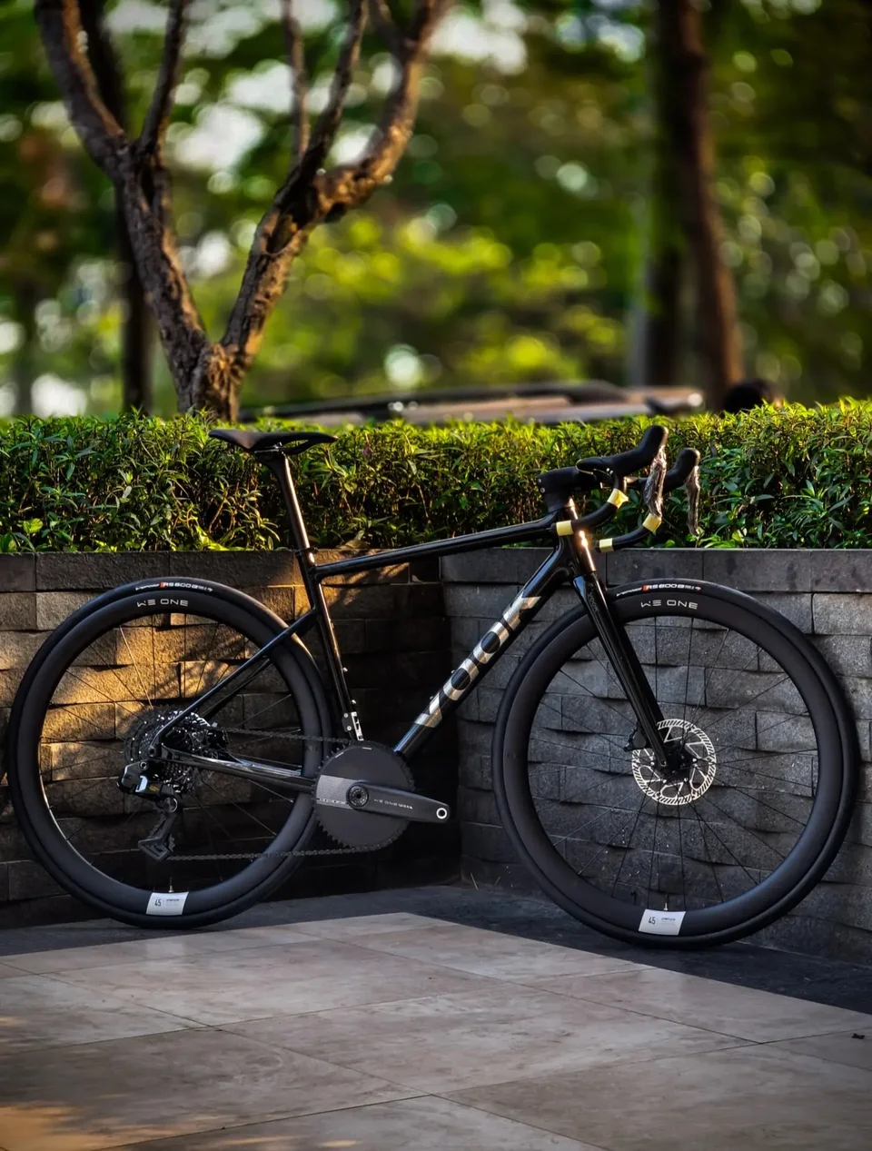 Black VOOK complete road bike photographed outdoors